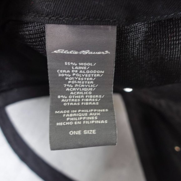 Eddie Bauer Cap Black Baseball Wool Hiking Graphic Snapback 5 Panel Hat Sunrise - Picture 5 of 10